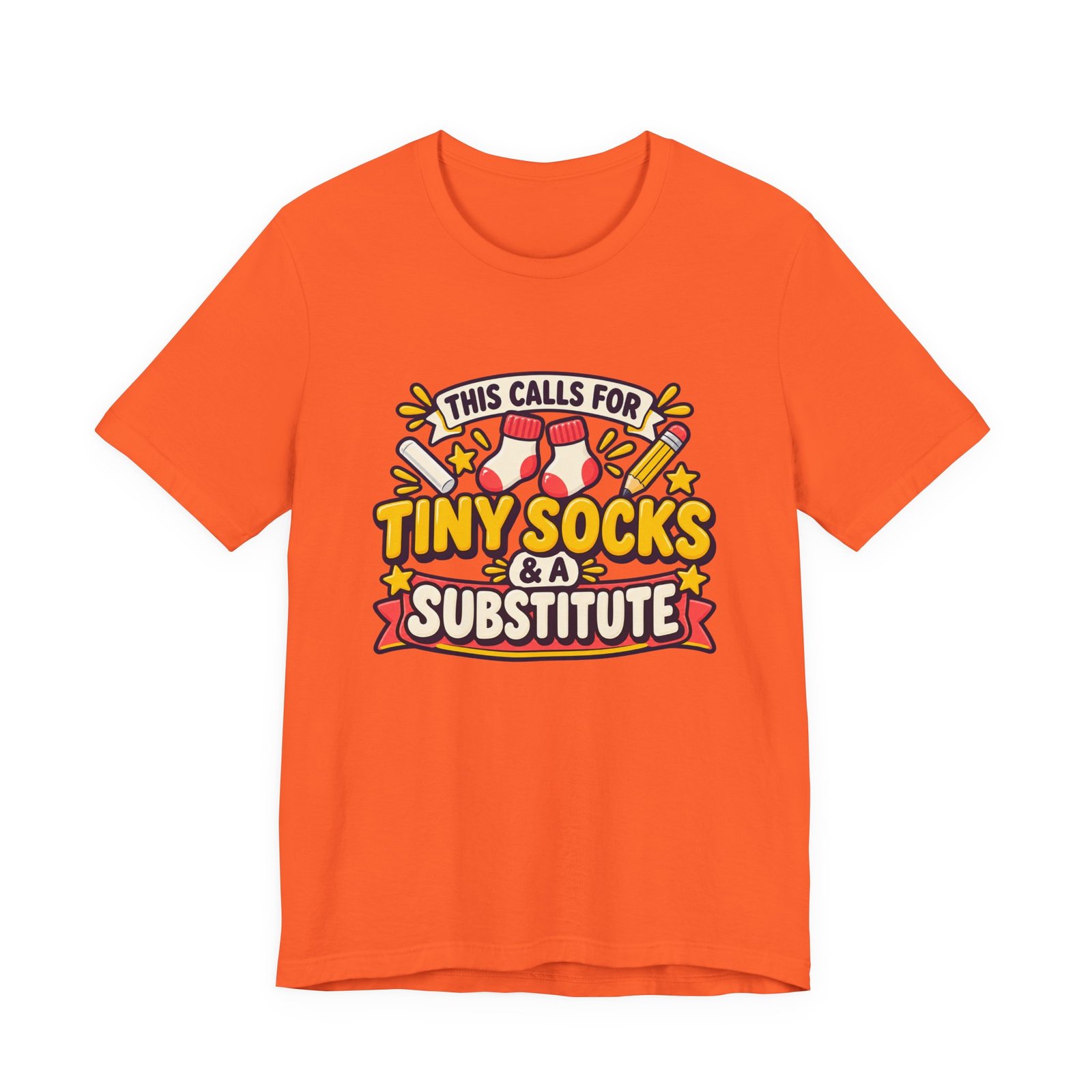 Teacher Baby Announcement Tiny Socks And Substitute Classroom Tee - Image 5