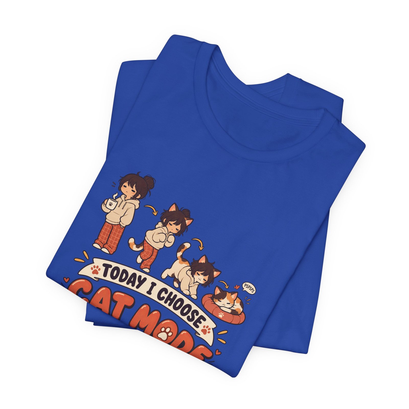 Cat Mode Transformation Cartoon Graphic Tee - Image 31