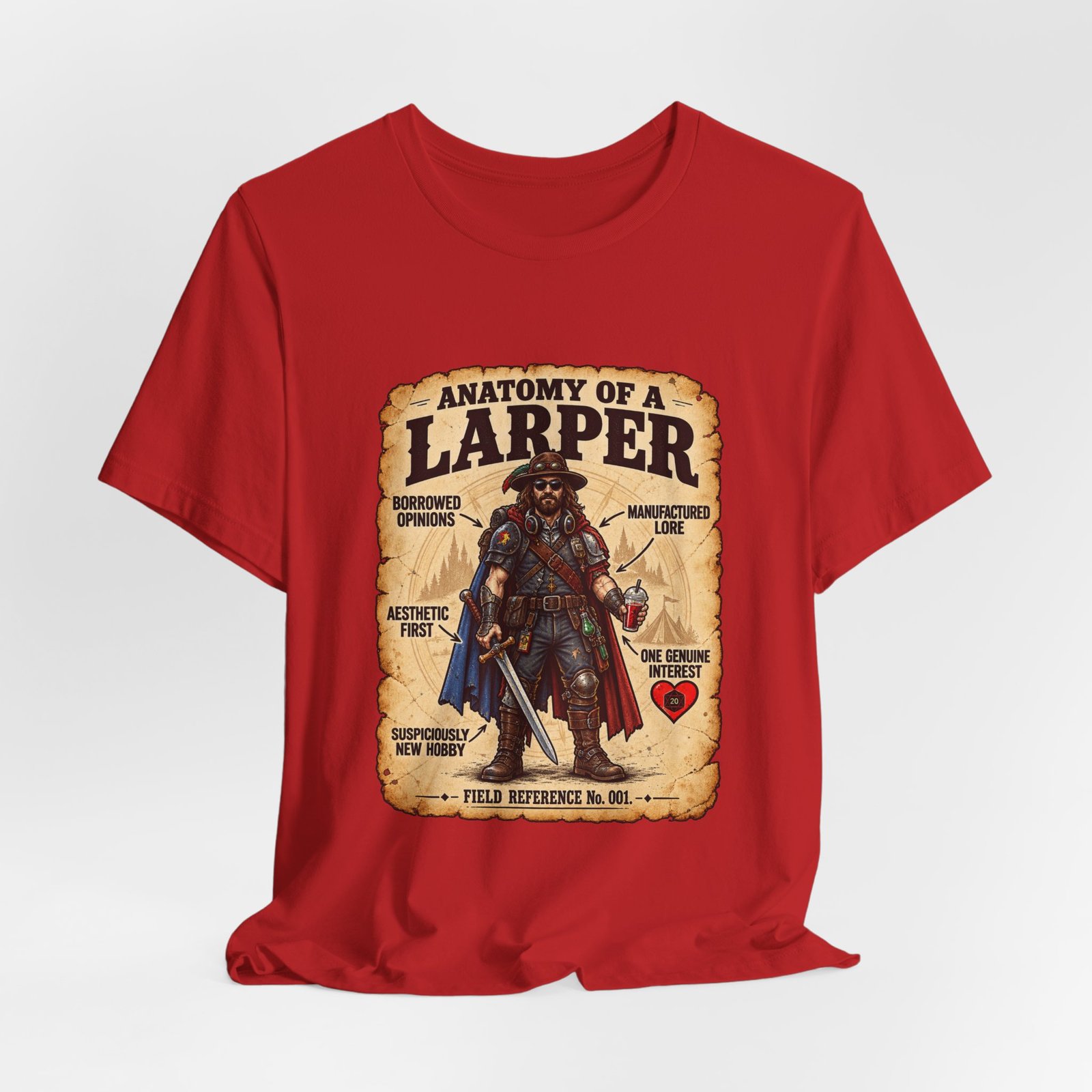Anatomy Of A Larper Field Reference Humor Graphic Tee - Image 48