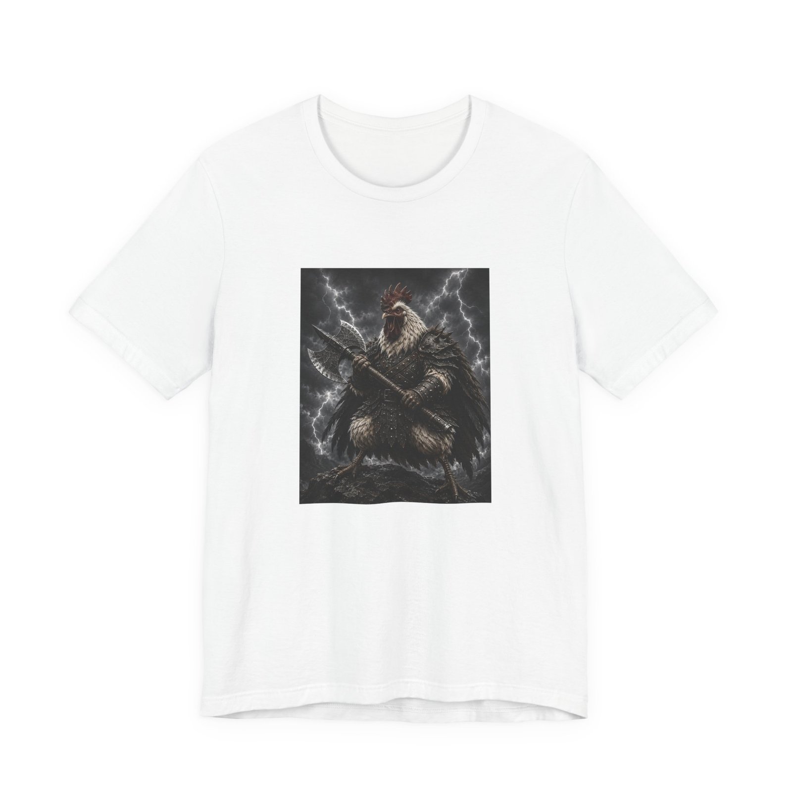 Fantasy Rooster War Lightning Axe Graphic Tee