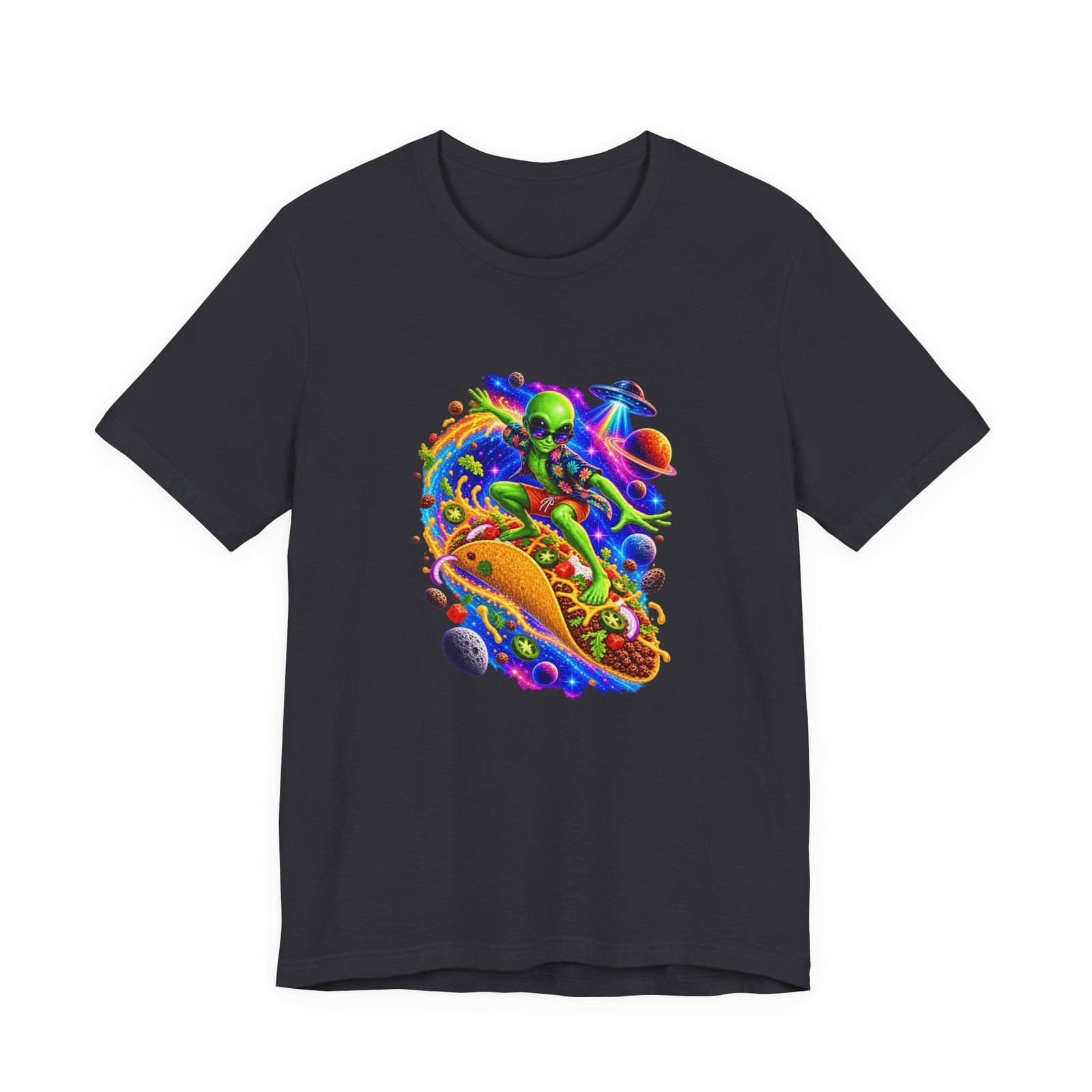Alien Taco Space Surfer Graphic Tee - Image 21
