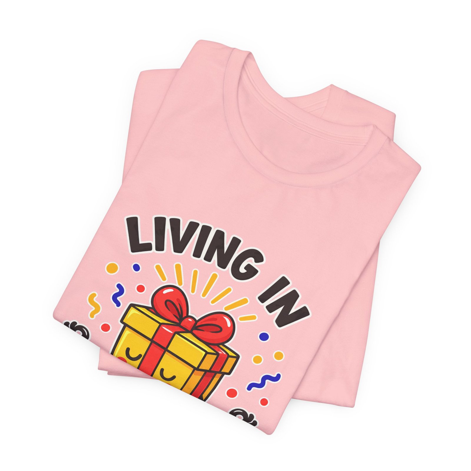 Living In The Present Meditating Gift Birthday Pun Graphic Tee - Image 43