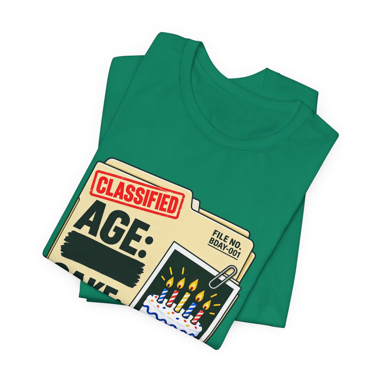 Classified Birthday Cake Funny Case Dossier Graphic Tee - Image 27