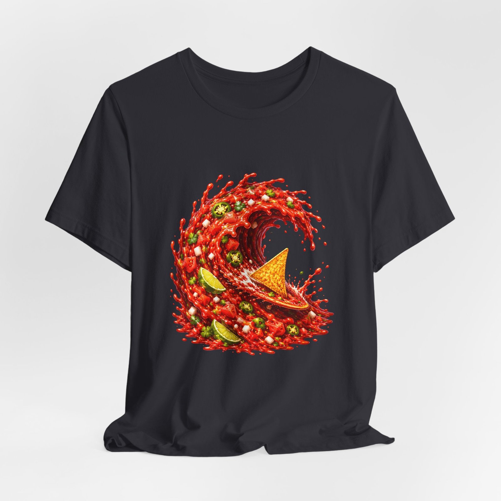 Tortilla Chip Surfing Spicy Salsa Wave Graphic Tee - Image 24