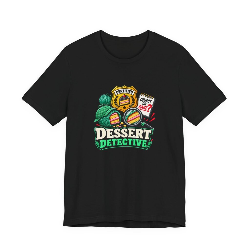Object Or Cake Dessert Detective Dad Pun Joke Graphic Tee