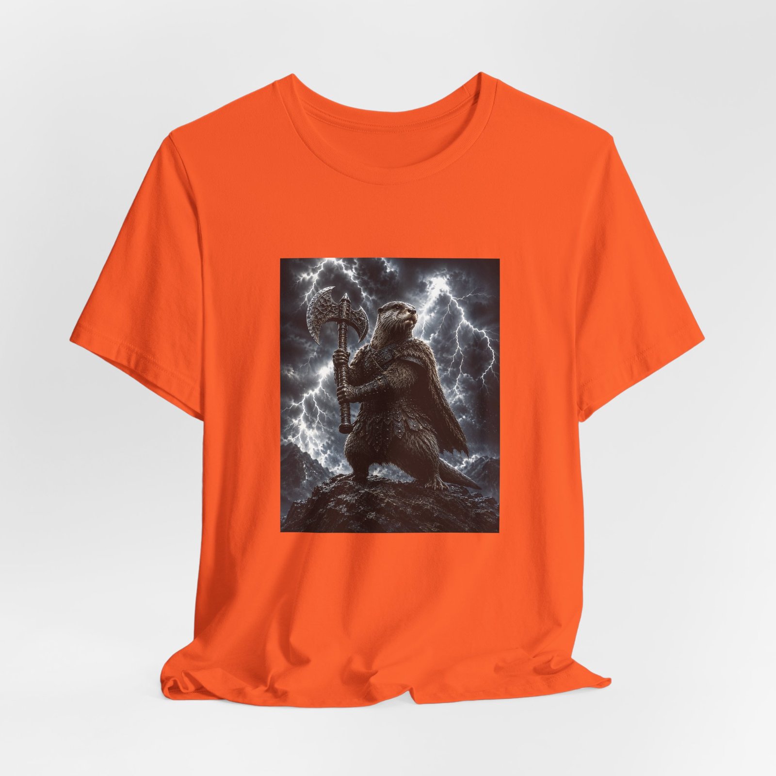 Storm Otter Warrior With Axe Graphic Tee - Image 8