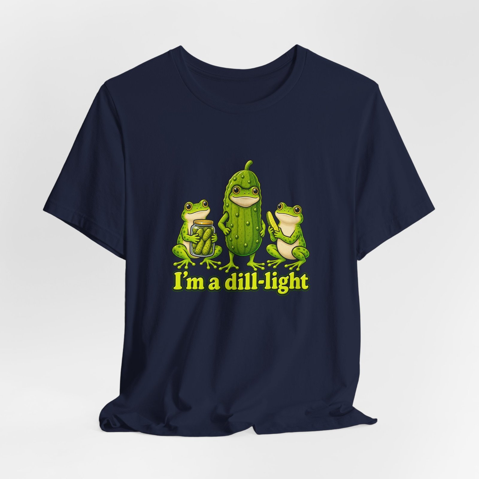 Im A Dill Light Funny Frog Pickle Pun Graphic Tee - Image 36