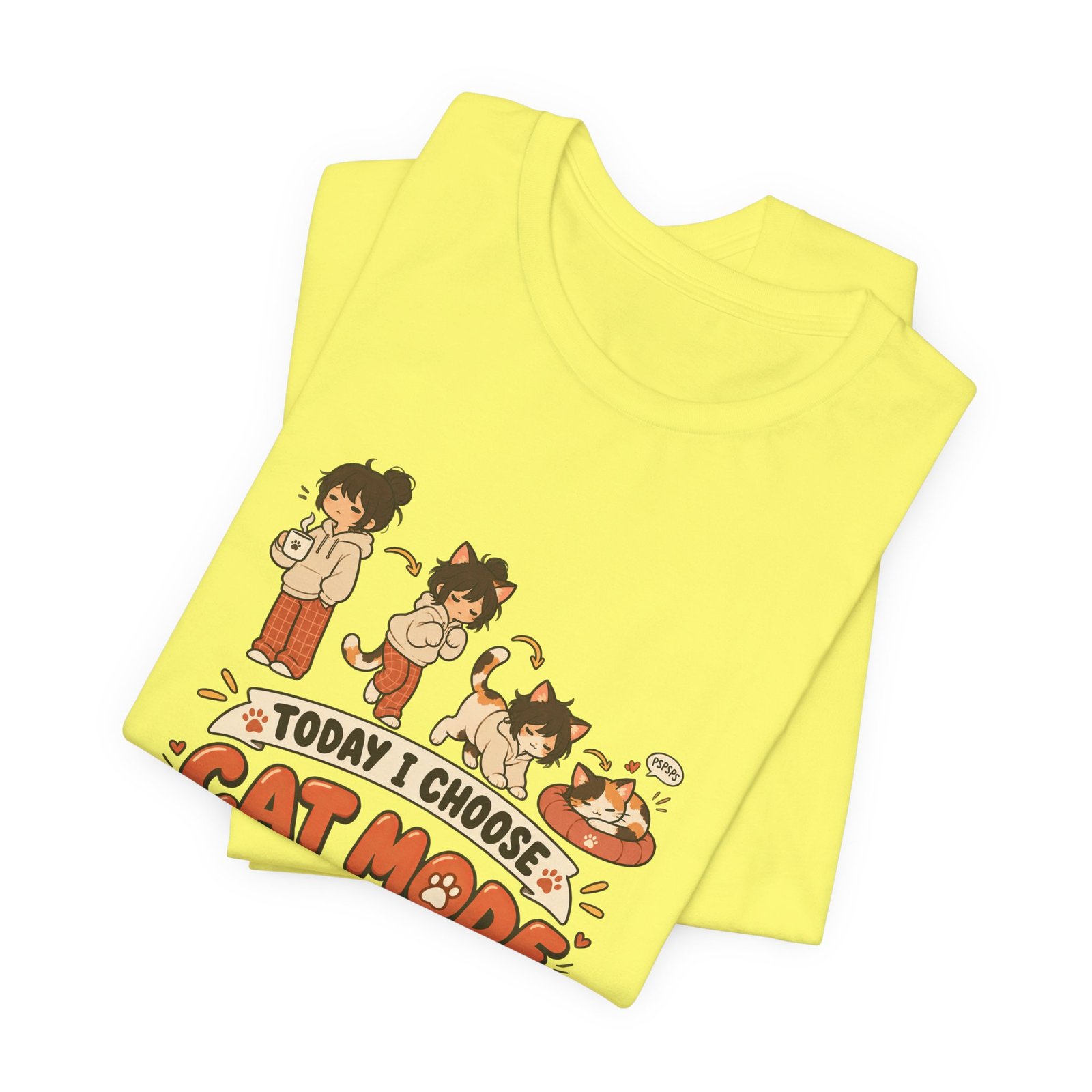 Cat Mode Transformation Cartoon Graphic Tee - Image 19