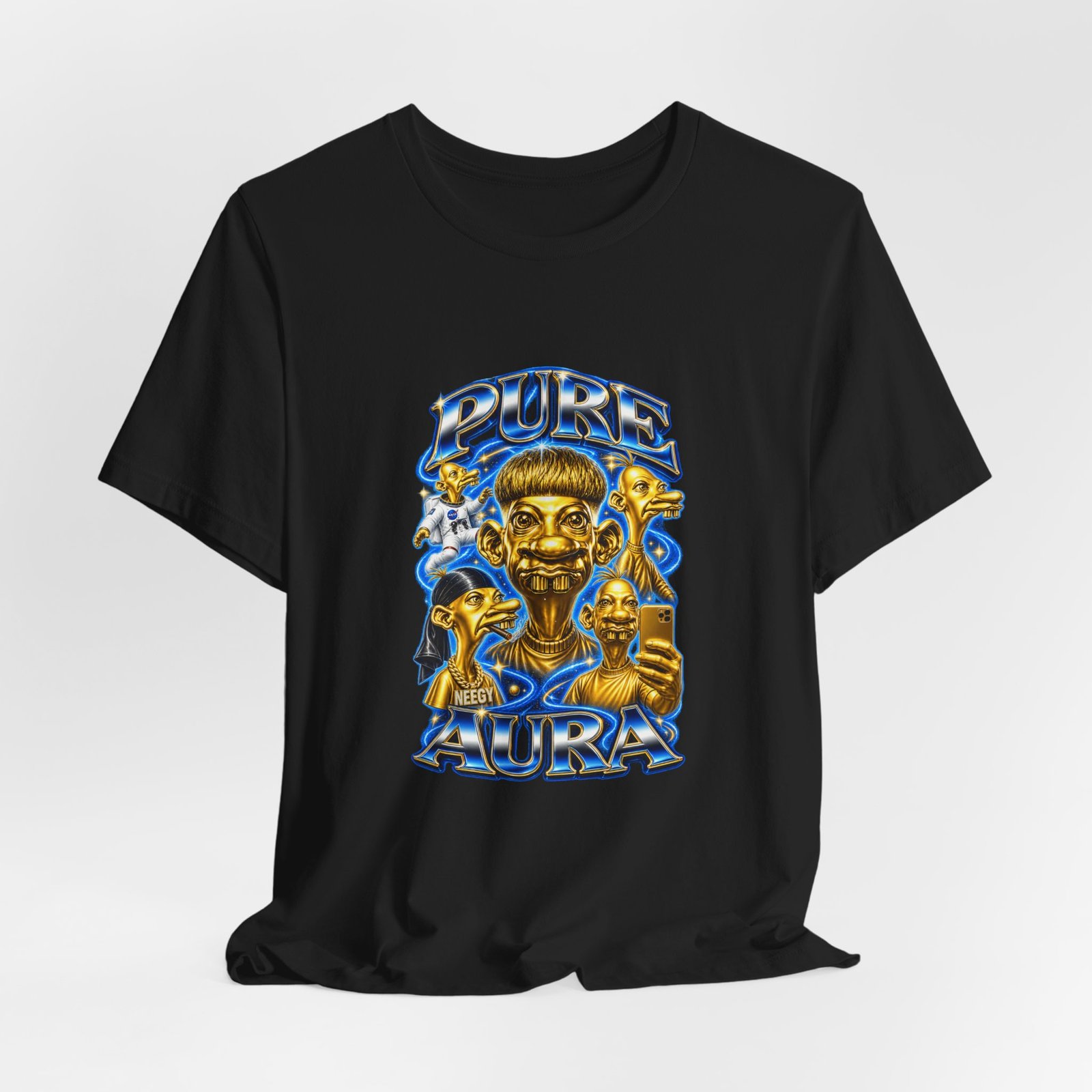 Pure Charisma Aura Neegy Cosmic Selfie Charisma Graphic Tee - Image 16