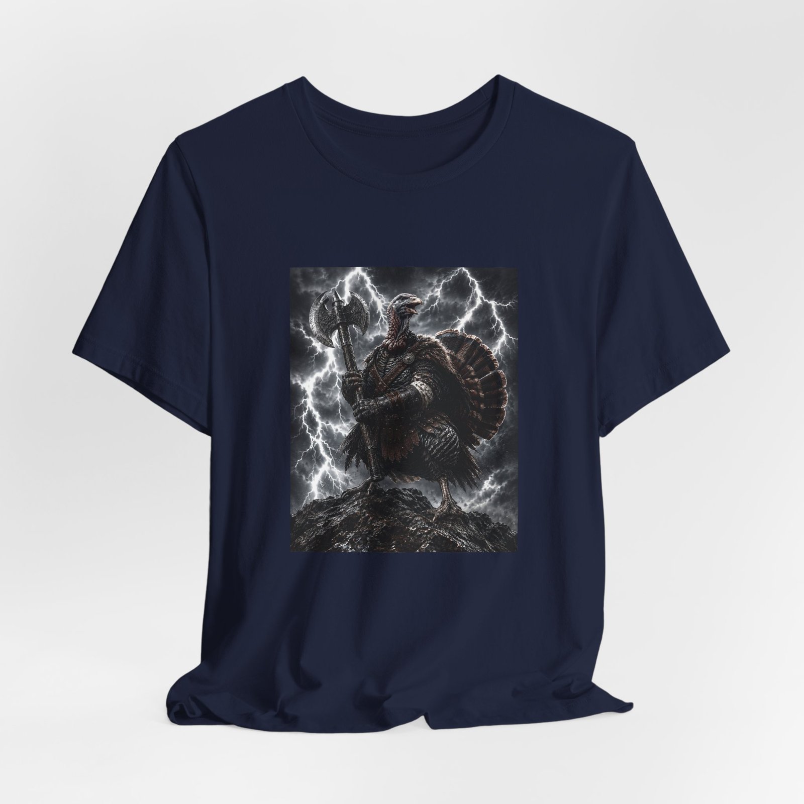 Turkey Warrior Axe Lightning Storm Graphic Tee - Image 36