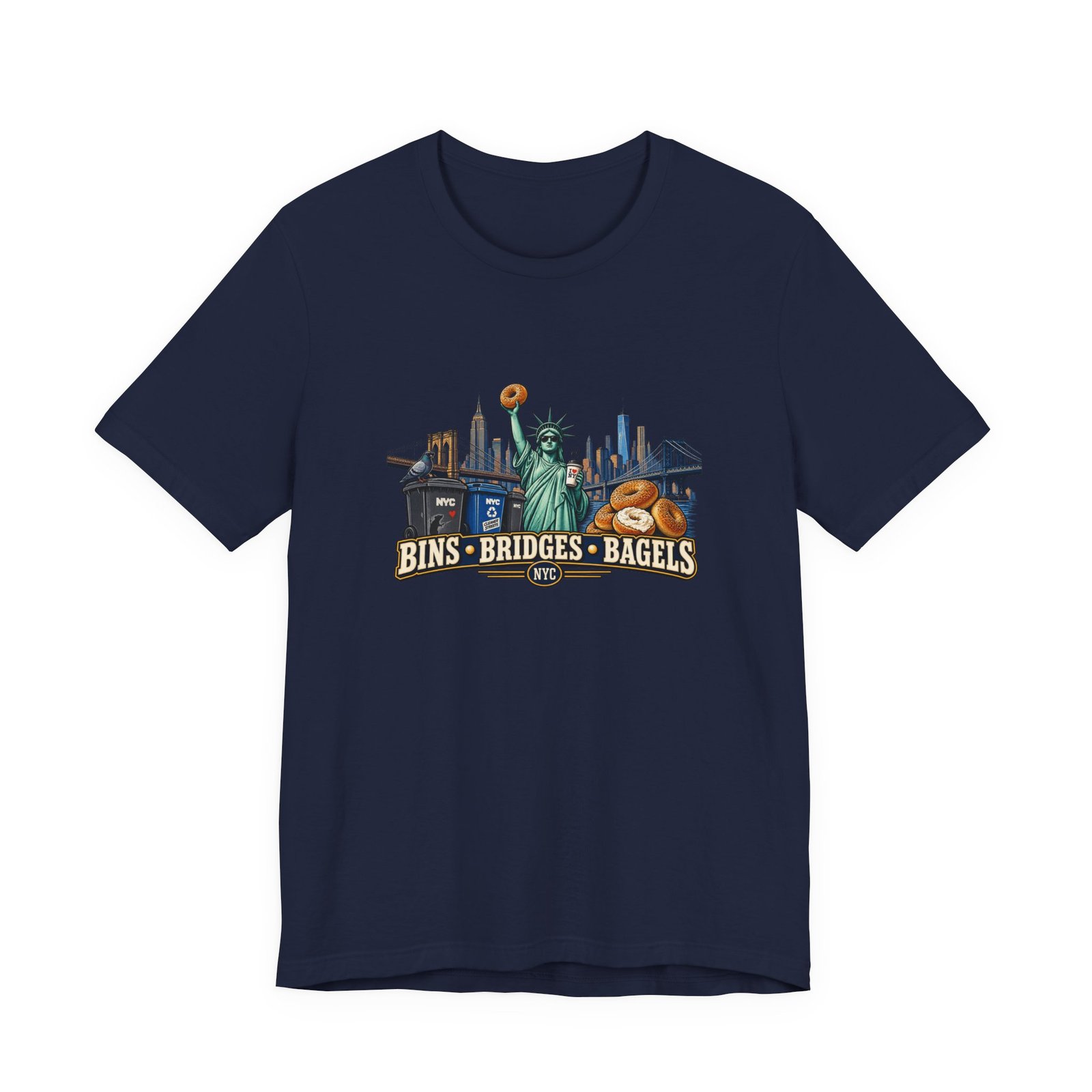 NYC Cleaner Streets Liberty Bagels Graphic Tee - Image 33