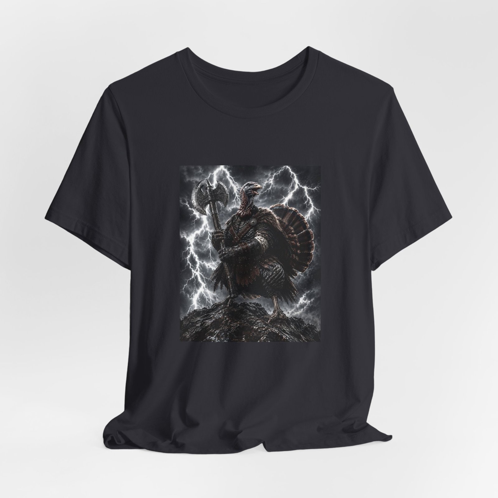 Turkey Warrior Axe Lightning Storm Graphic Tee - Image 24