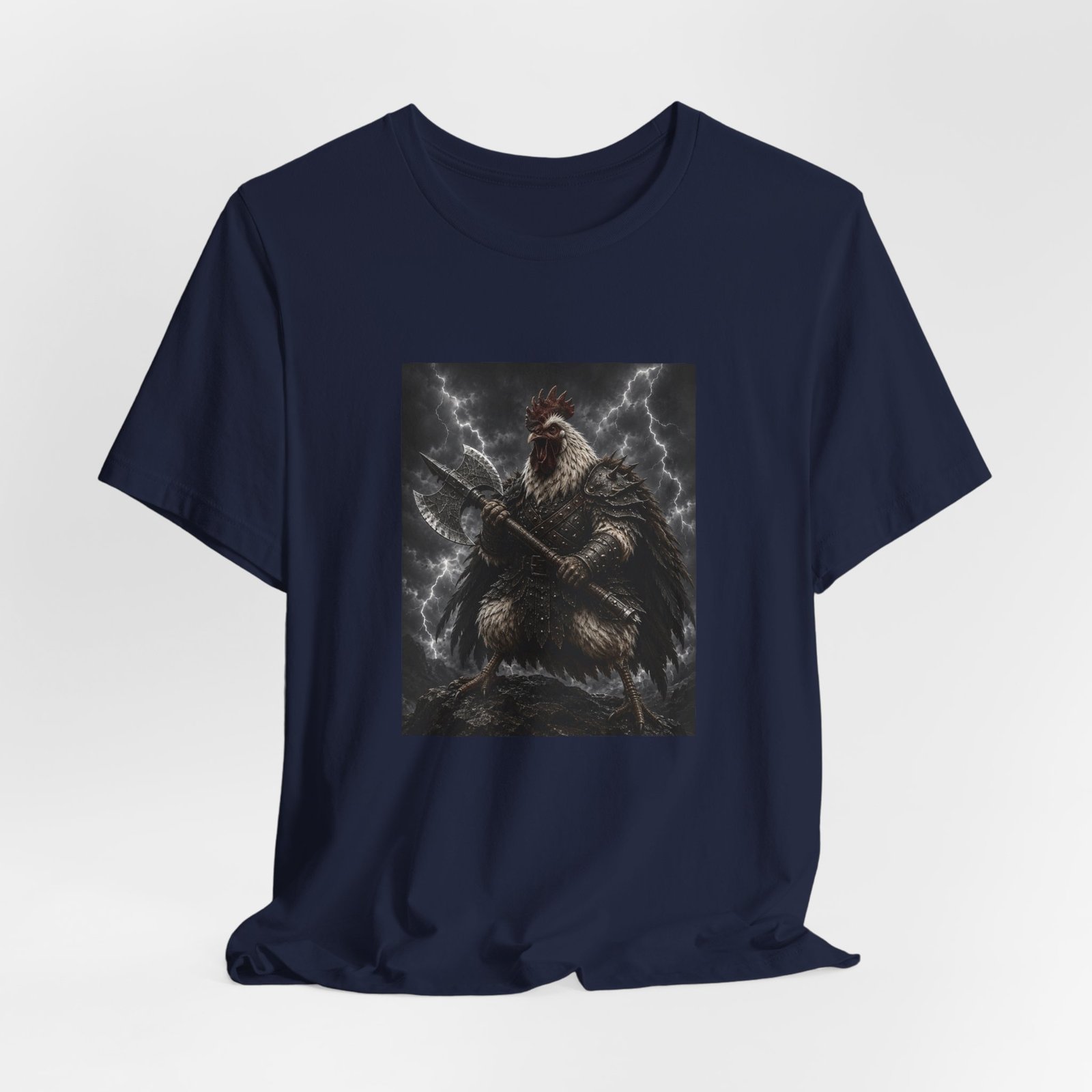 Fantasy Rooster War Lightning Axe Graphic Tee - Image 36