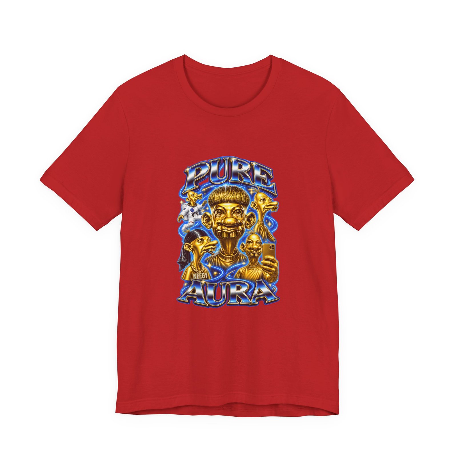 Pure Charisma Aura Neegy Cosmic Selfie Charisma Graphic Tee - Image 45