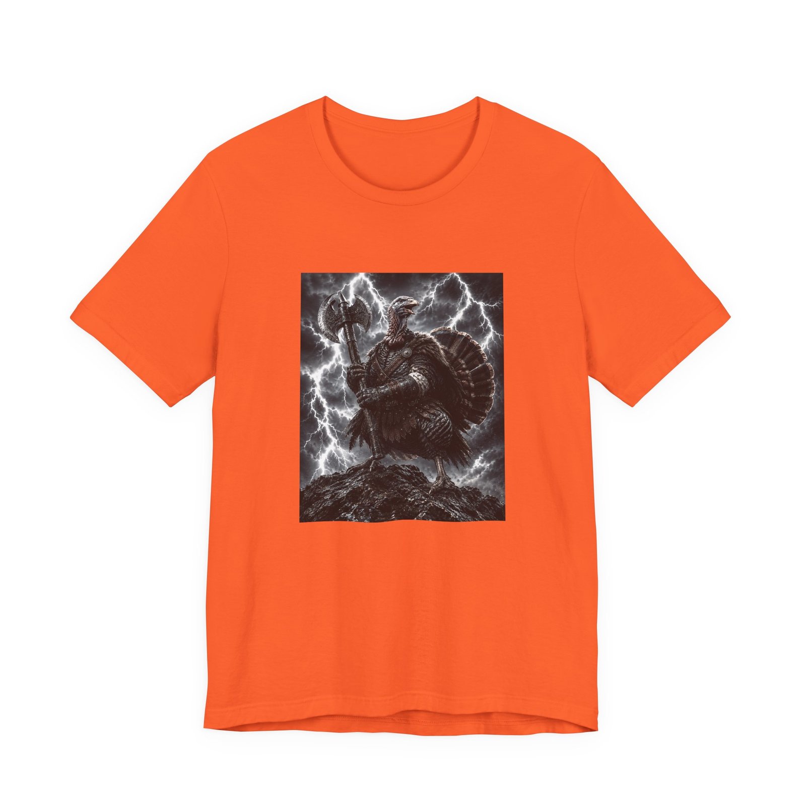 Turkey Warrior Axe Lightning Storm Graphic Tee - Image 5