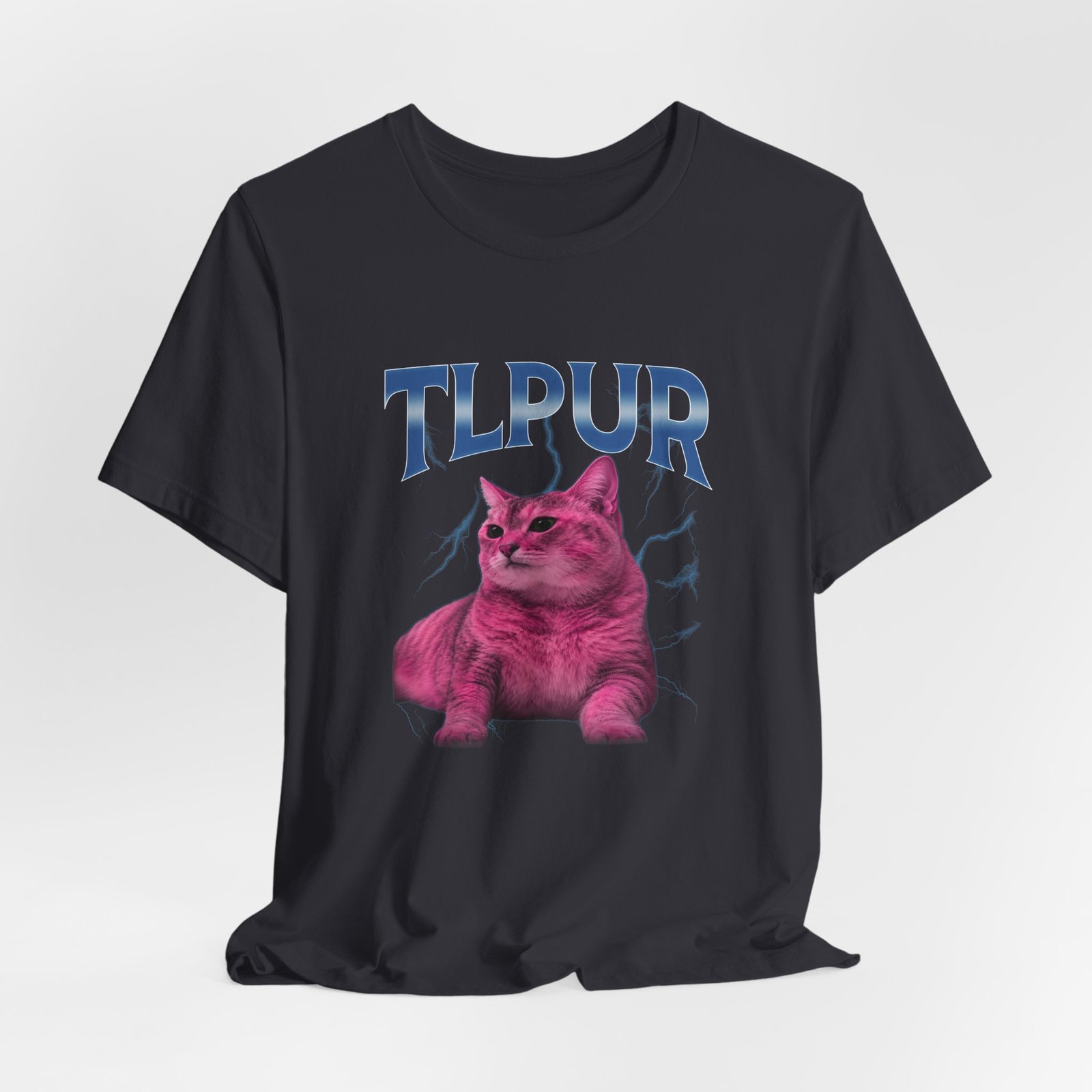 Bootleg TLPUR Meme Pink Cat Blue Splash Graphic Graphic Tee - Image 12