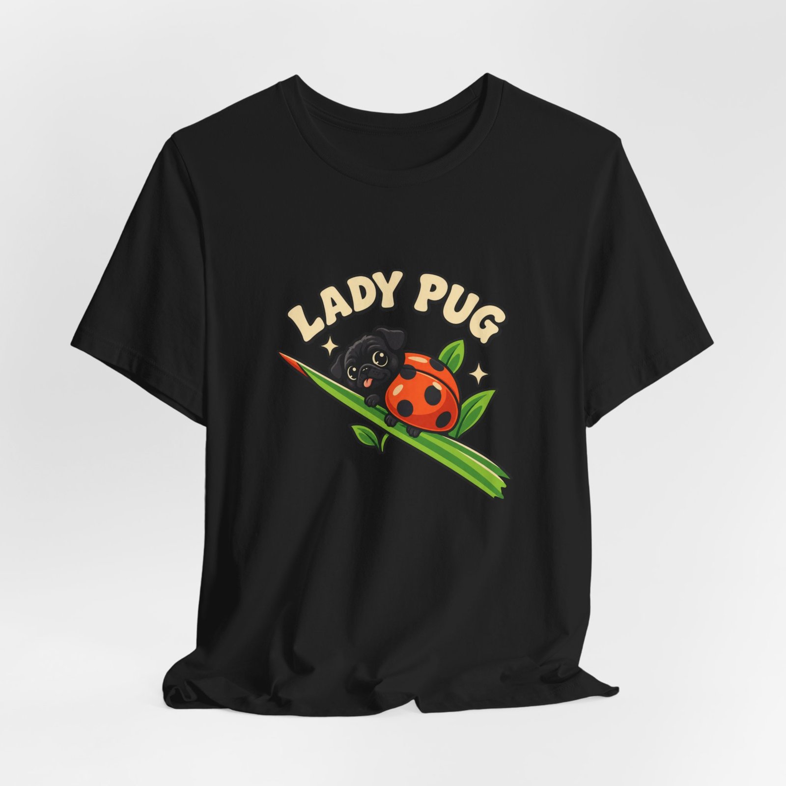 Lady Pug Cute Ladybug Dog Pun Graphic Tee - Image 16
