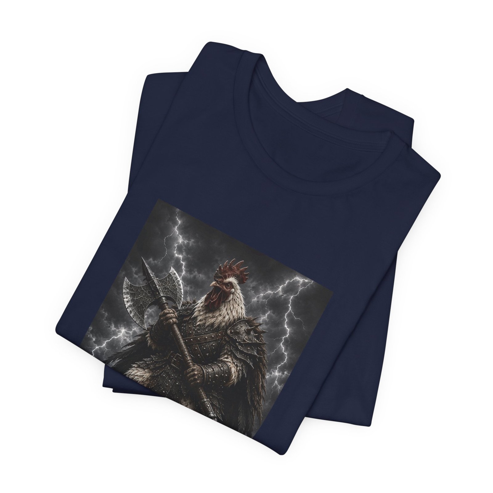 Fantasy Rooster War Lightning Axe Graphic Tee - Image 35