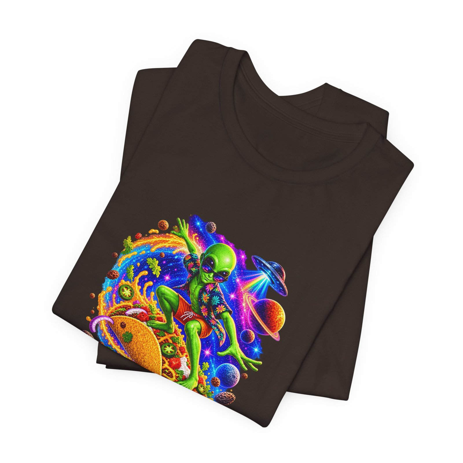 Alien Taco Space Surfer Graphic Tee - Image 11