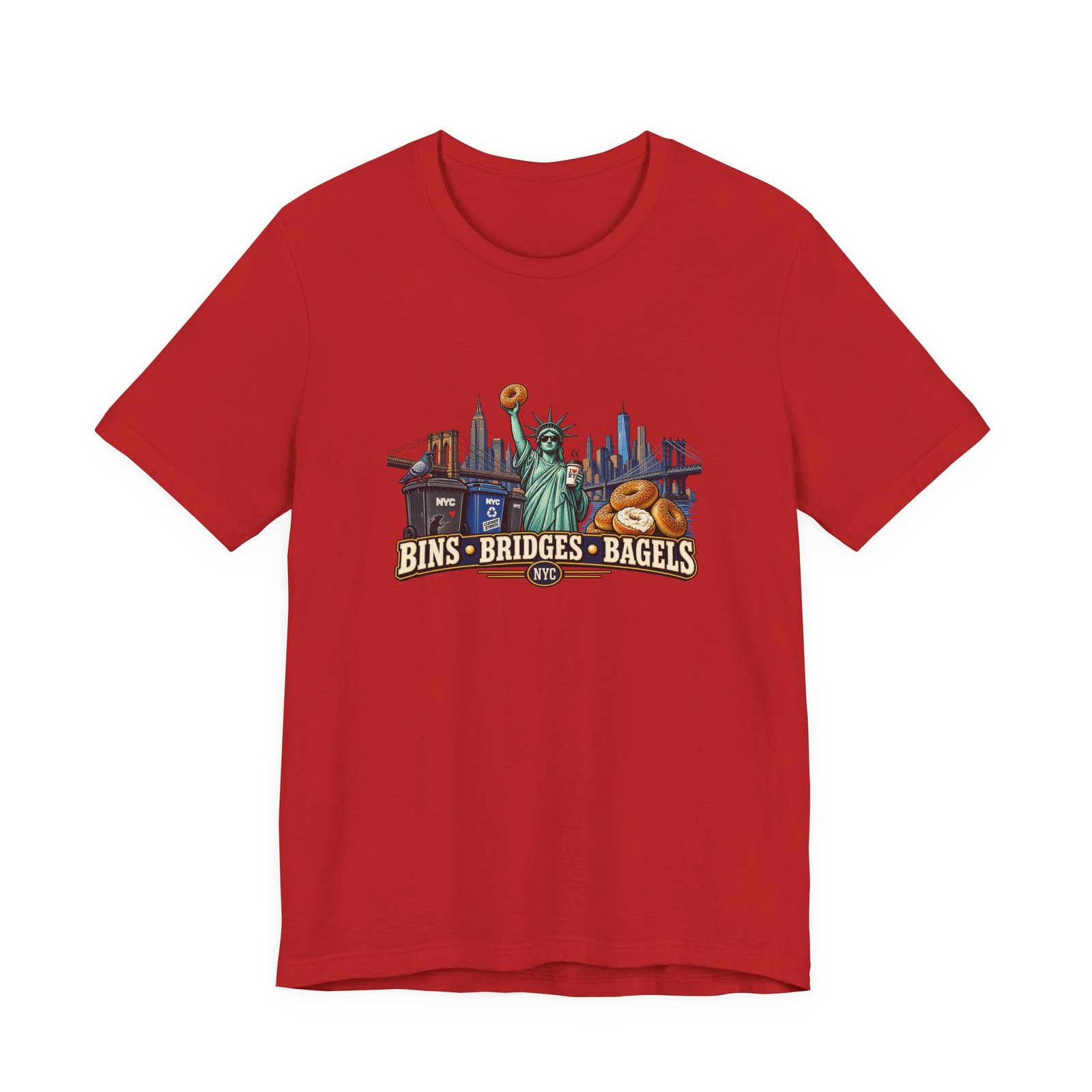 NYC Cleaner Streets Liberty Bagels Graphic Tee - Image 45