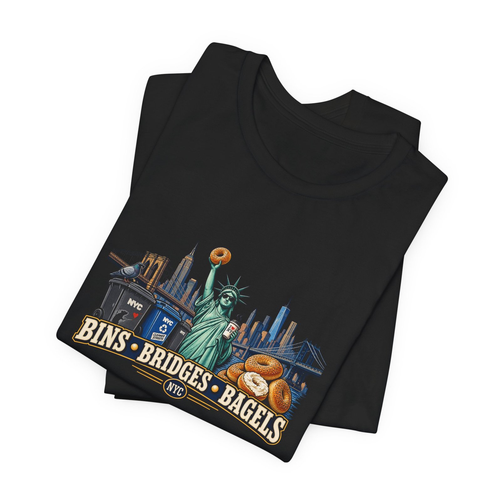 NYC Cleaner Streets Liberty Bagels Graphic Tee - Image 15