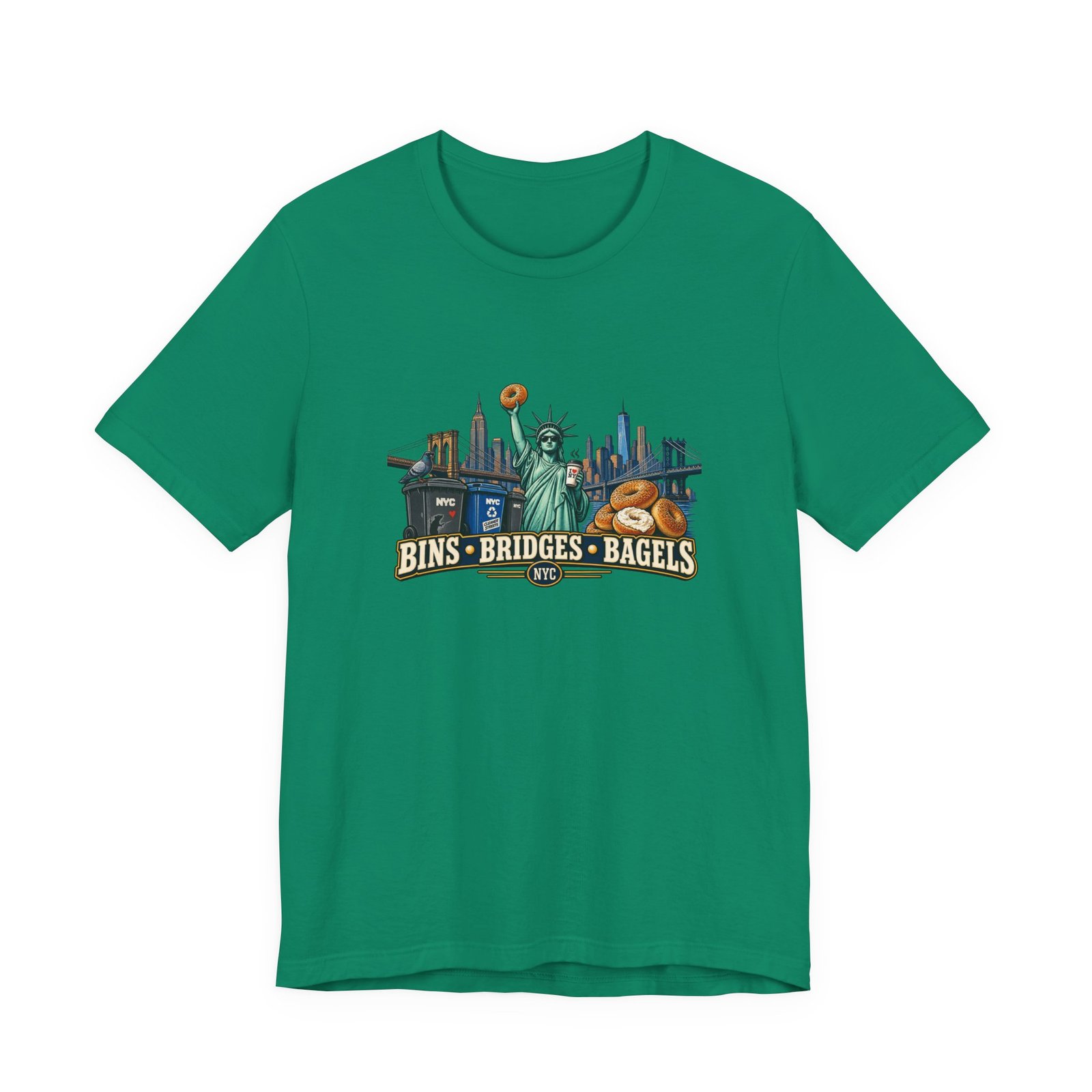 NYC Cleaner Streets Liberty Bagels Graphic Tee - Image 25