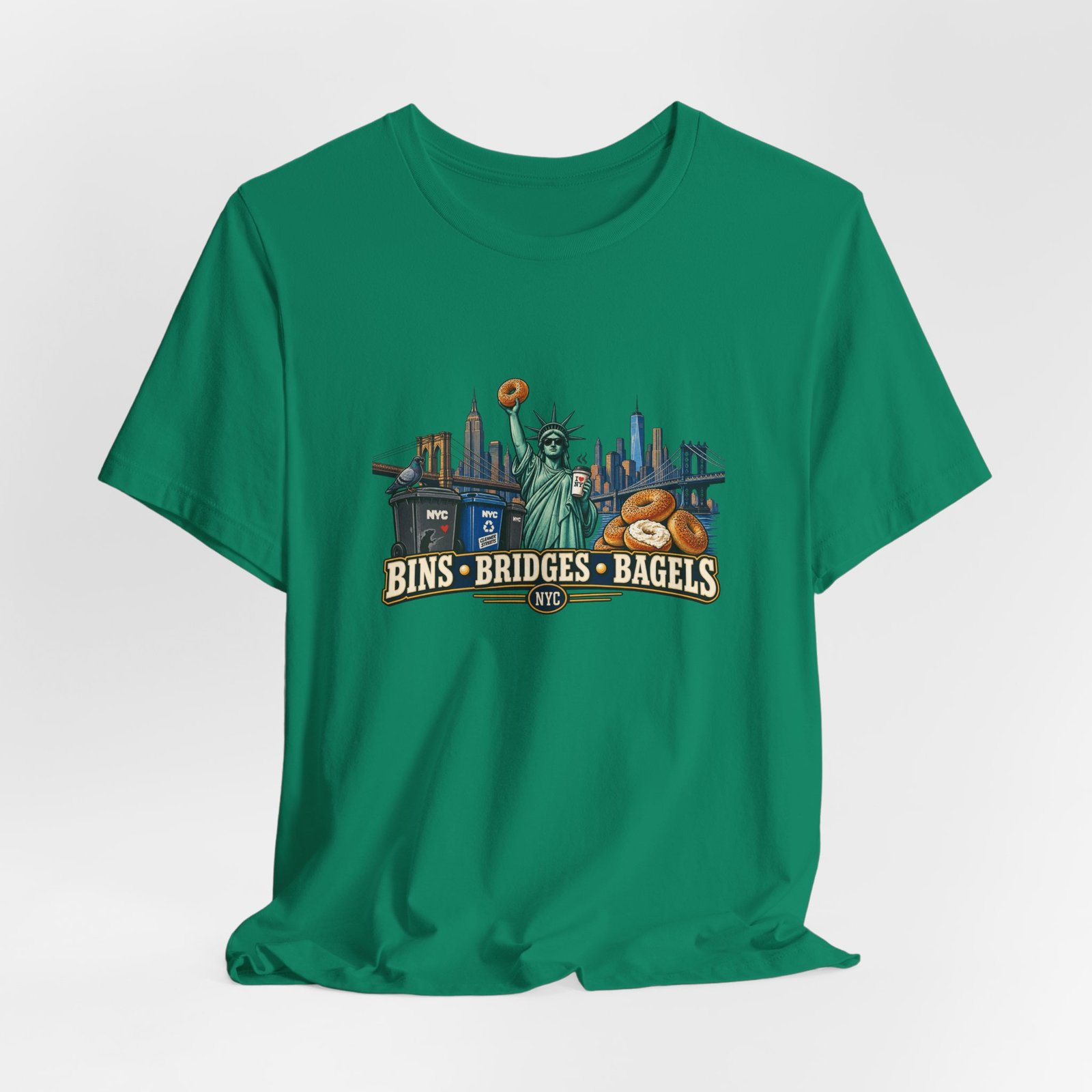 NYC Cleaner Streets Liberty Bagels Graphic Tee - Image 28
