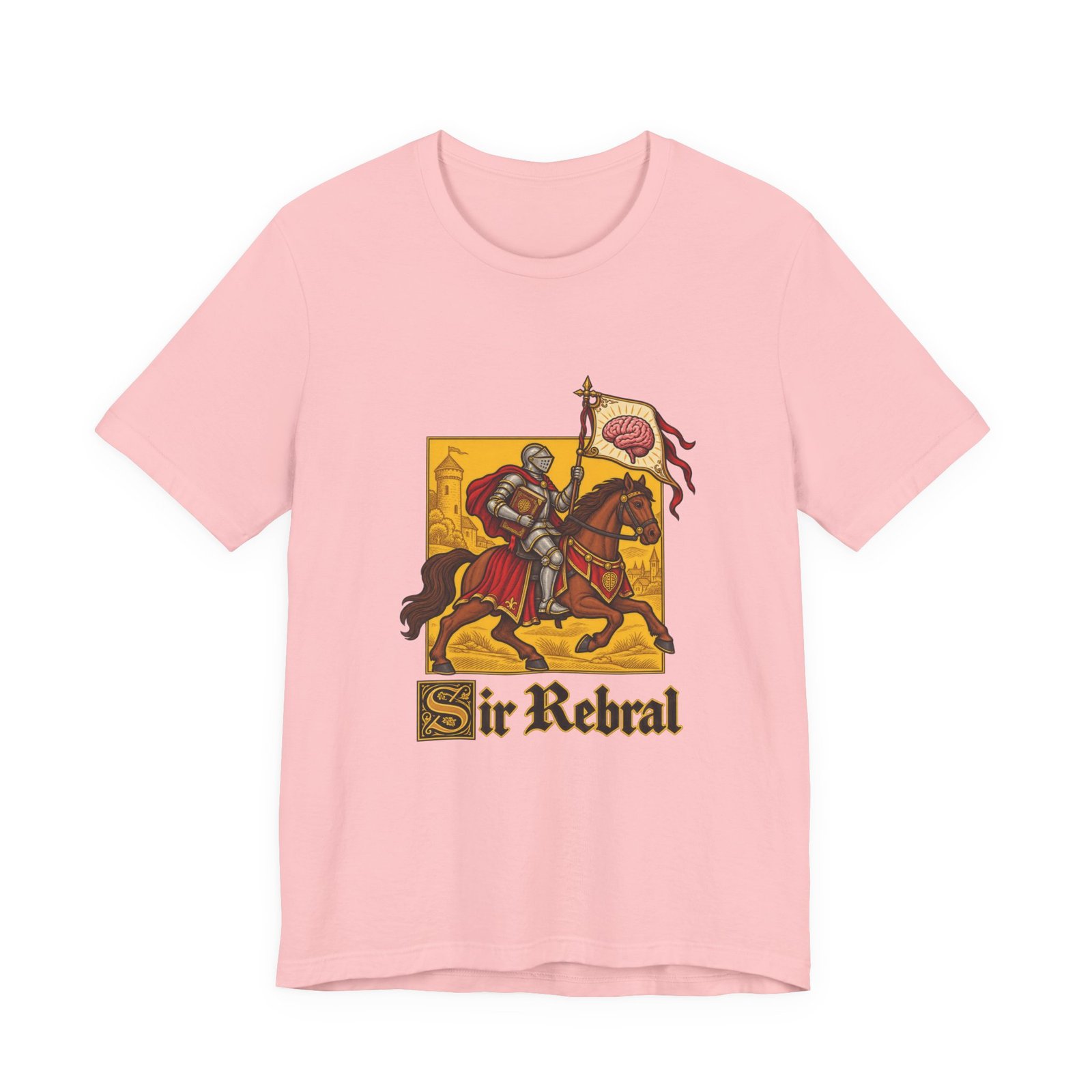 Sir Rebral Cerebral Knight Brain Banner Tee - Image 41
