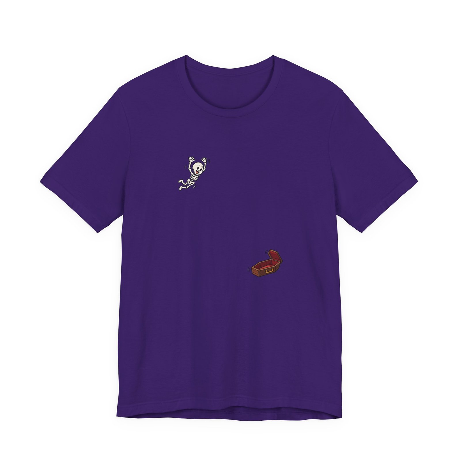 Funny Skeleton Jumping Into Coffin Halloween Humor Graphic Tee - Image 25