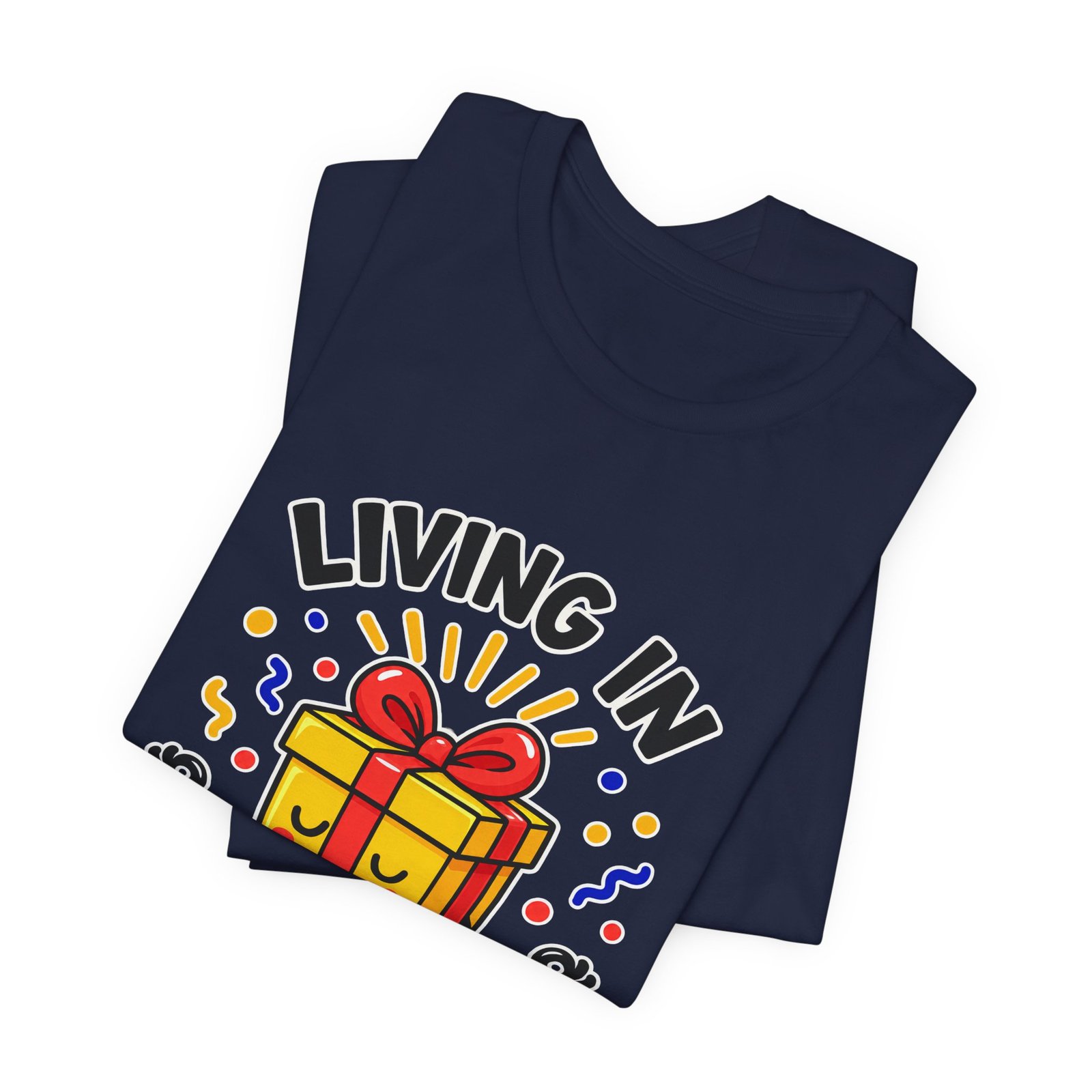 Living In The Present Meditating Gift Birthday Pun Graphic Tee - Image 35