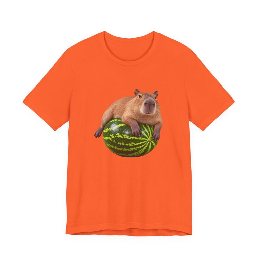 Capybara Lounging on Watermelon Animal Humor Art