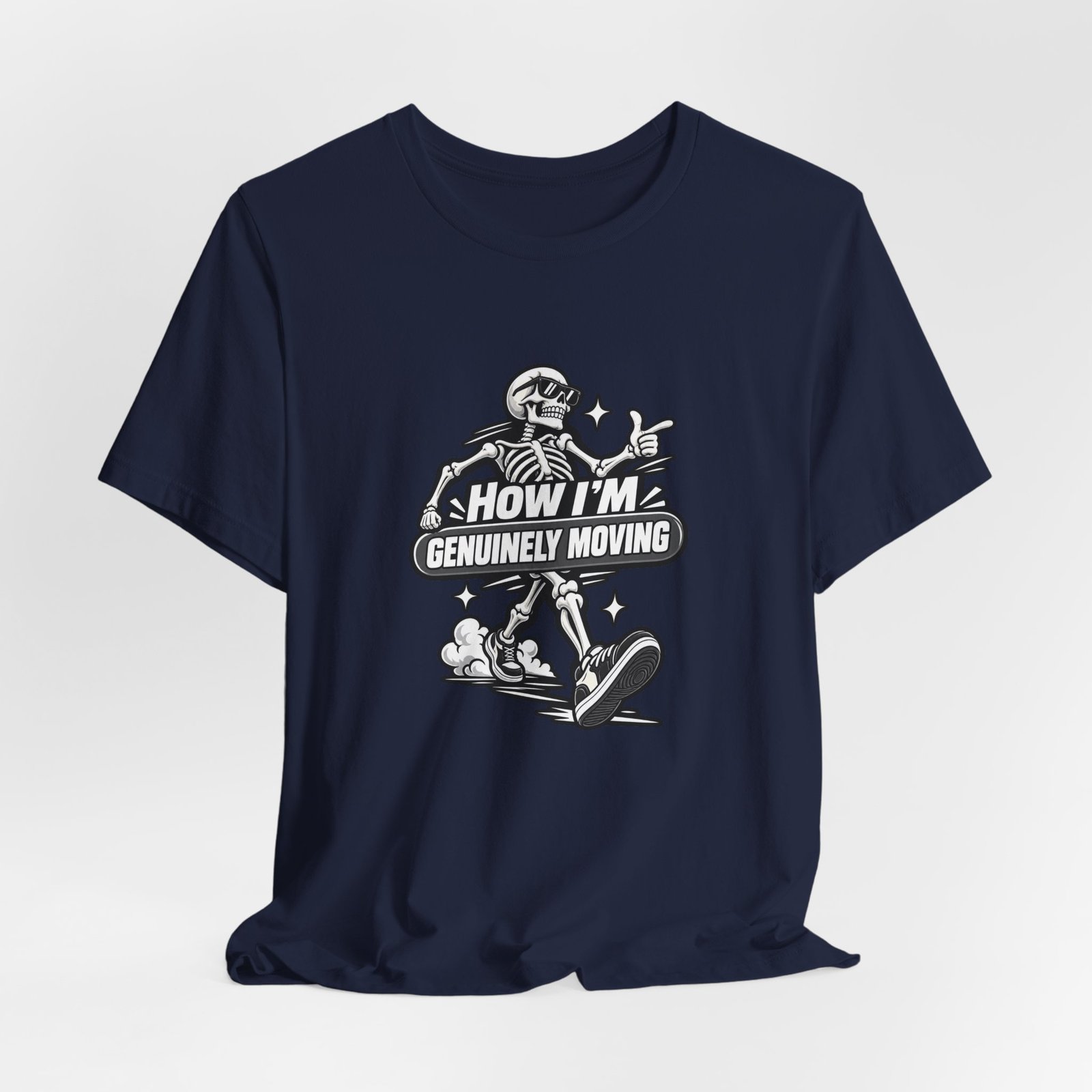 How Im Genuinely Moving Funny Skeleton Halloween Graphic Tee - Image 36