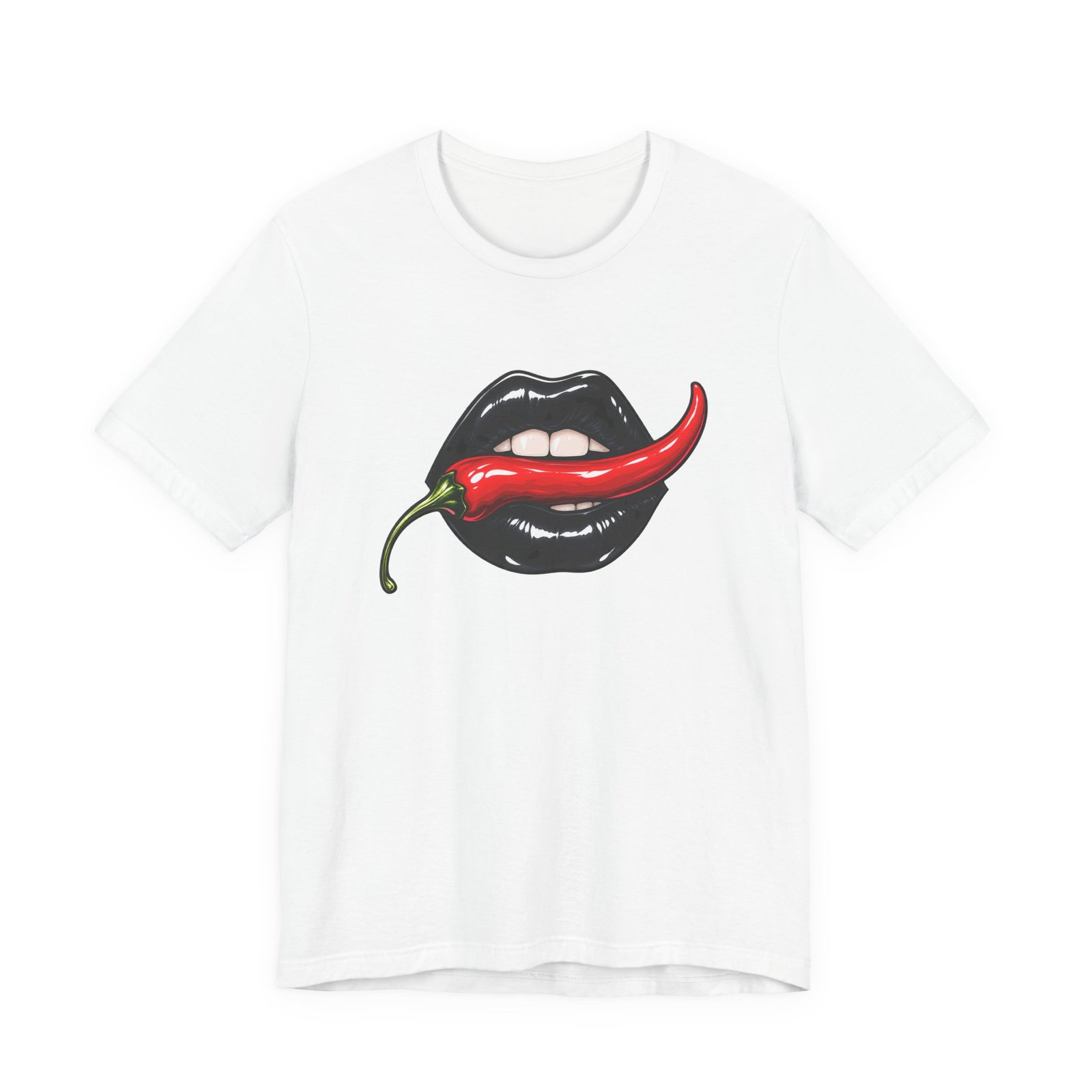 Chili Lips Bite Spicy Food Humor Graphic Tee
