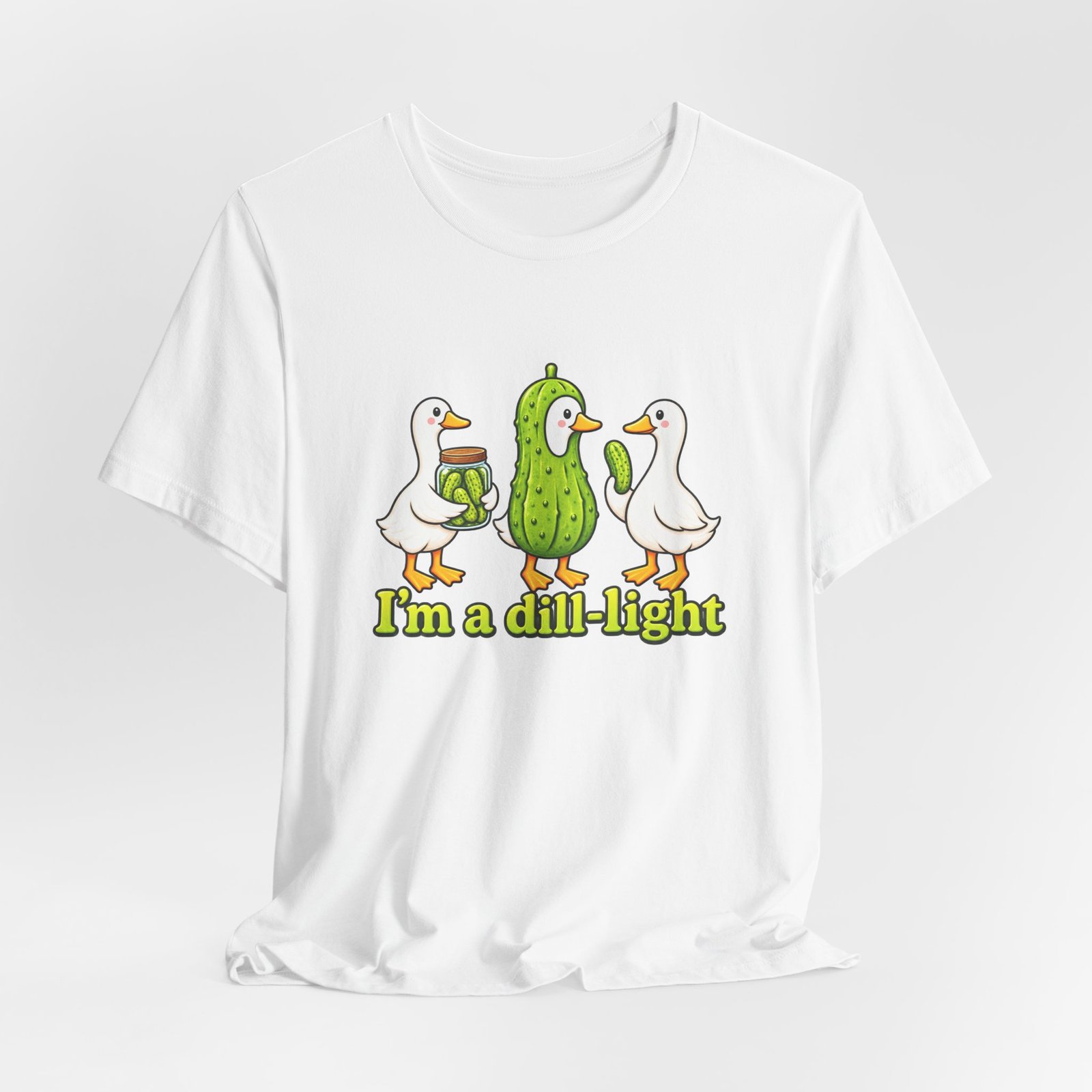 I'm A Dill-Light Funny Goose Pickle Pun Graphic Tee - Image 4