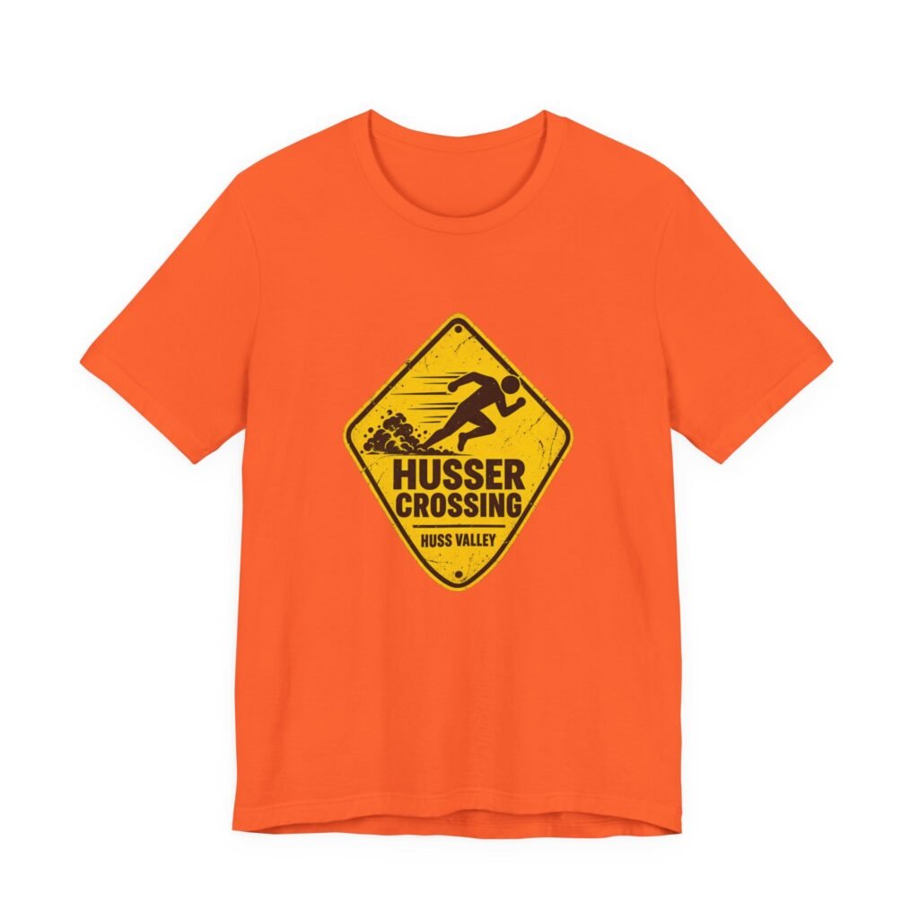 Husser Crossing Running Warning Sign Graphic