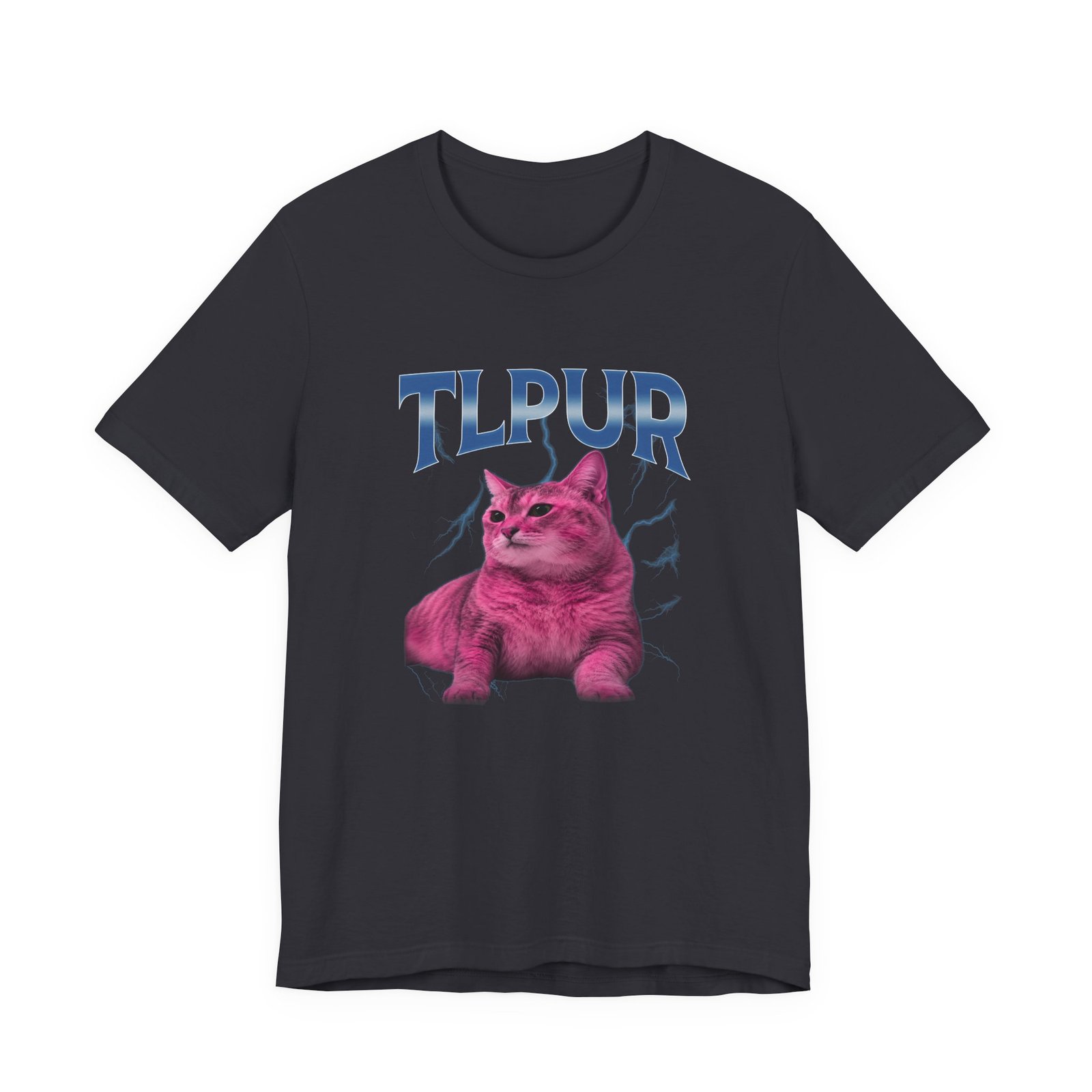 Bootleg TLPUR Meme Pink Cat Blue Splash Graphic Graphic Tee - Image 9