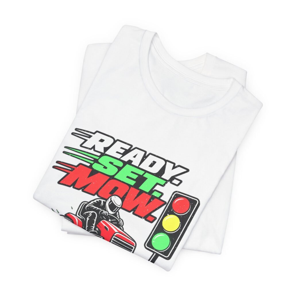 Read Set Mow Lawn Mower Racing Dad Jokes Graphic Tee