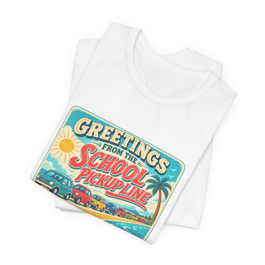 Greetings From The School Pickup Line Retro Postcard