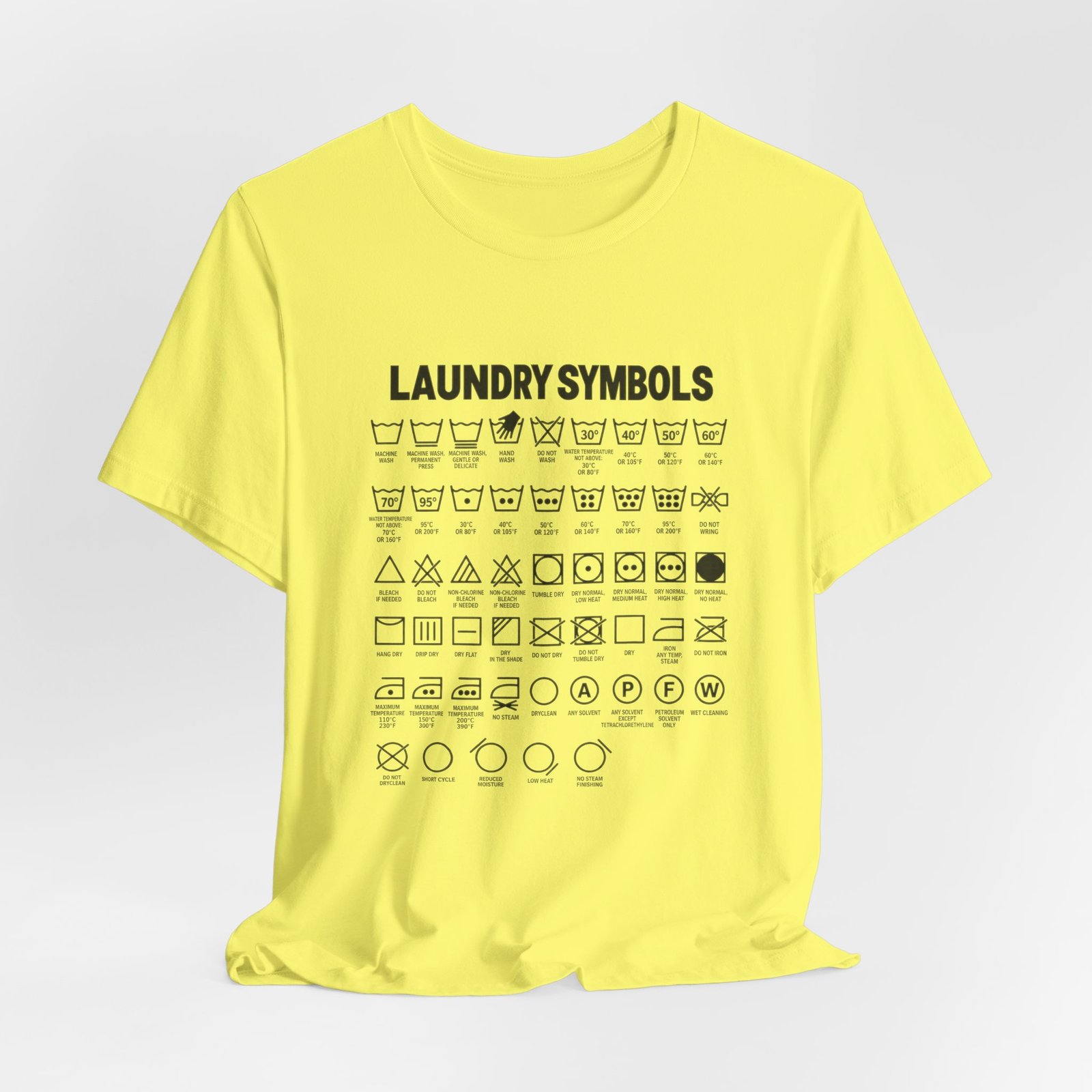 Laundry Symbols Care Chart Graphic Tee - Image 12