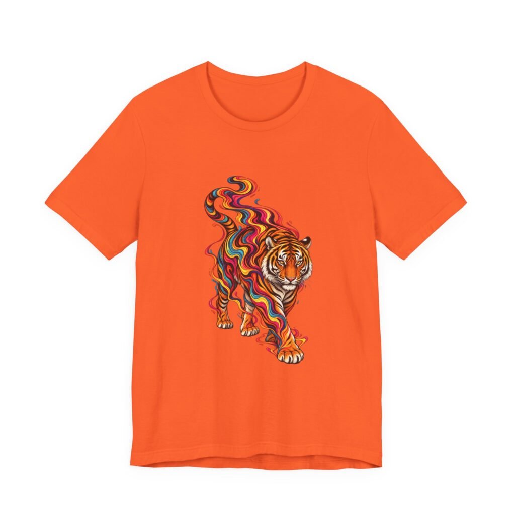 Tiger With Flowing Color Ribbons