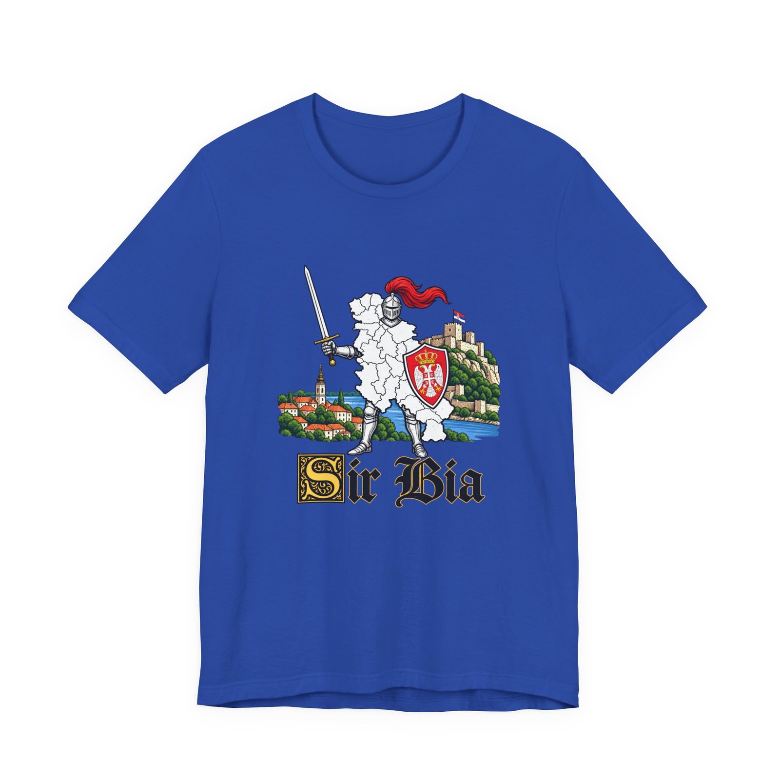 Ser Bia Heraldic Knight Heritage Serbia Pun Graphic Tee - Image 29