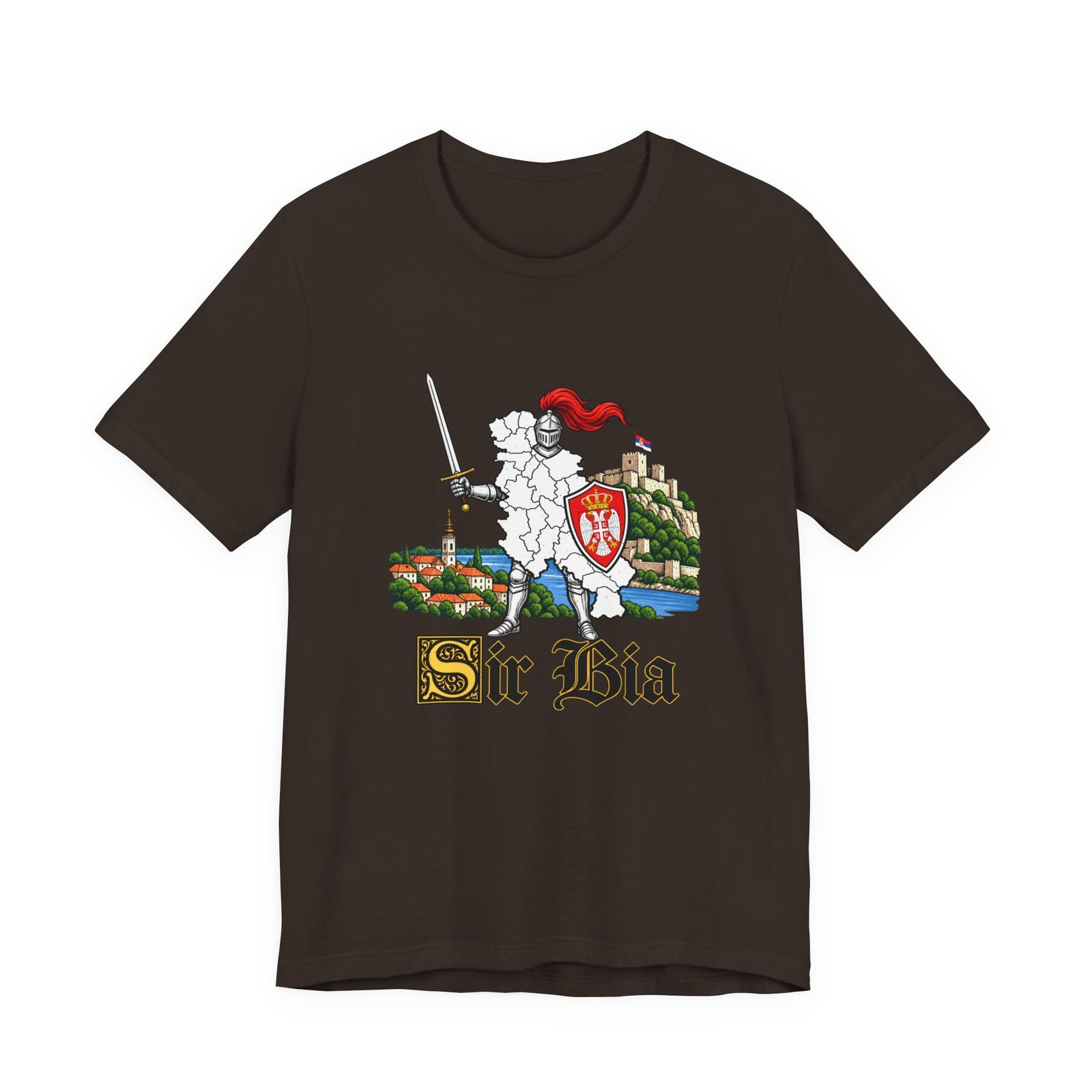Ser Bia Heraldic Knight Heritage Serbia Pun Graphic Tee - Image 9