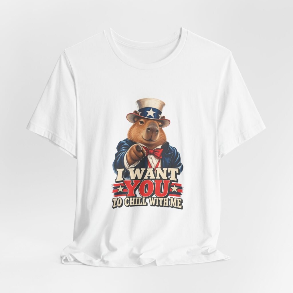 Capybara I Want You To Chill Patriotic Humor Graphic Tee