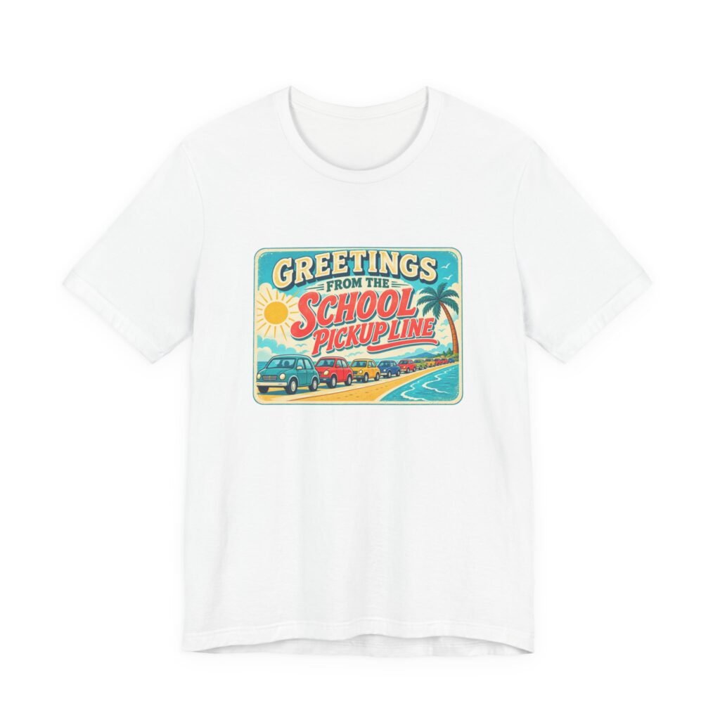 Greetings From The School Pickup Line Retro Postcard
