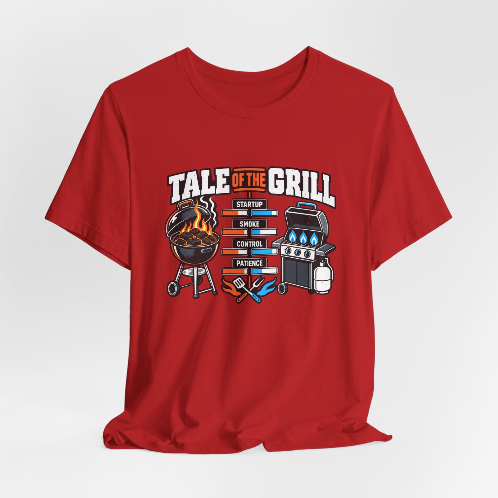 Charcoal Vs Gas Grill Lovers Graphic Tee - Image 32