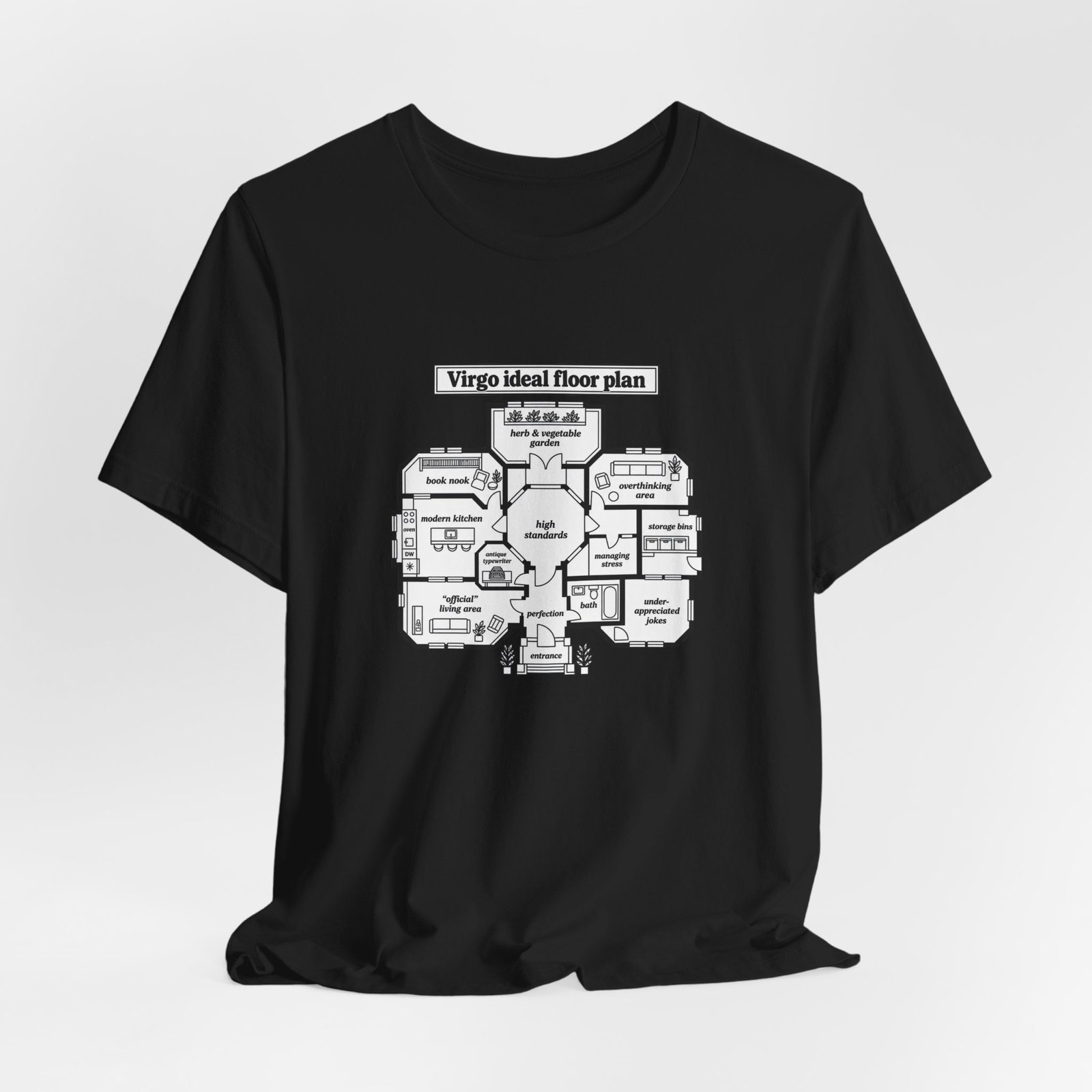 Virgo Ideal Floor Plan Humor Graphic Tee - Image 16