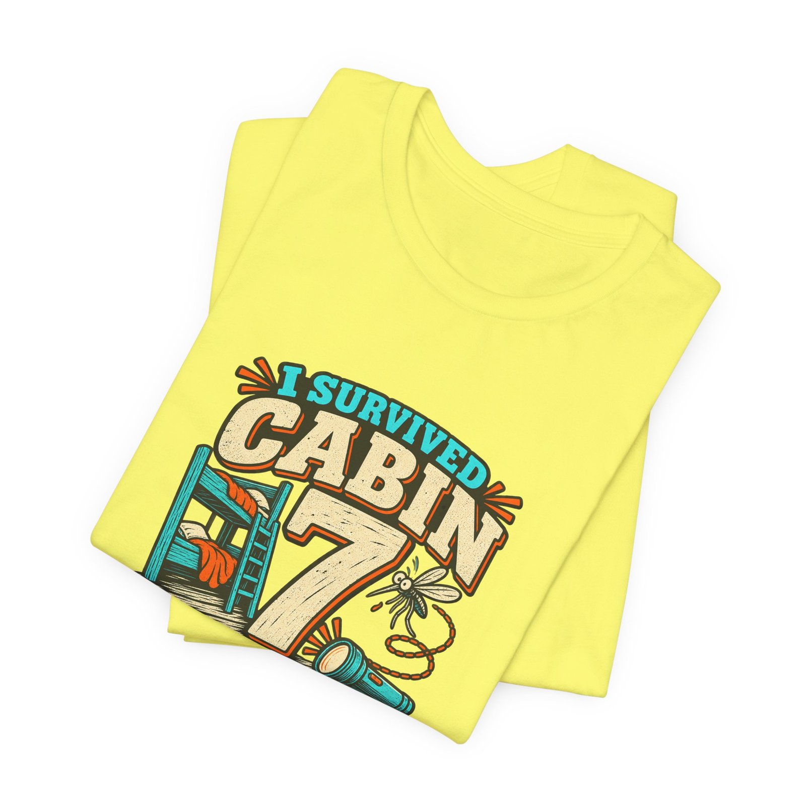 Survived Cabin 7 Summer Camp Humor Graphic Tee - Image 19