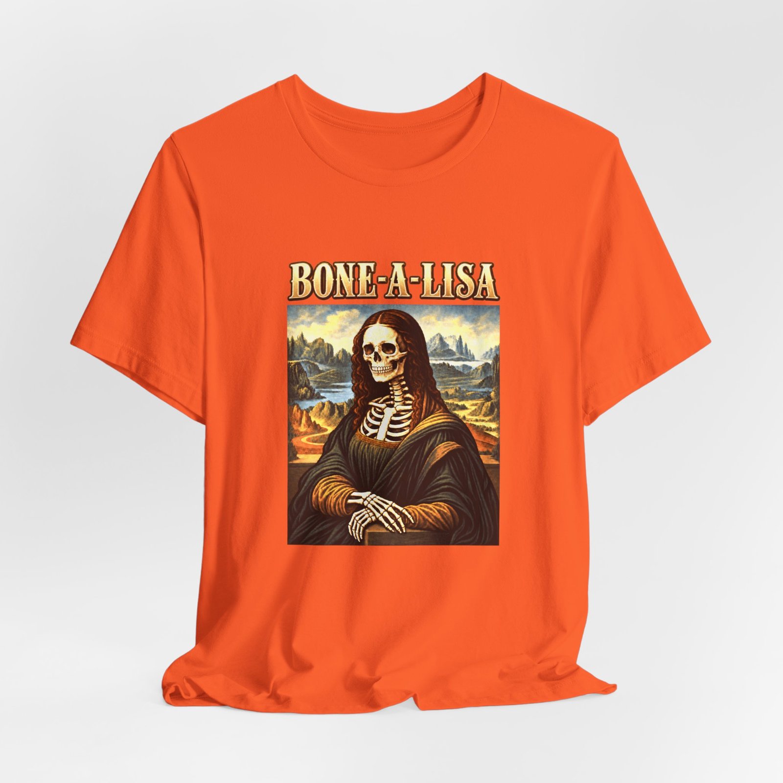 BONE-A-LISA Skeletal Memento Halloween Humor Graphic Tee - Image 8