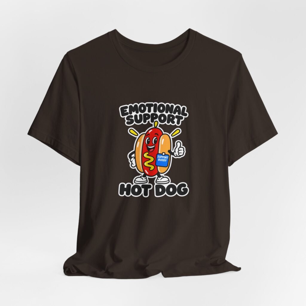Emotional Support Hot Dog Food Pun Graphic Tee