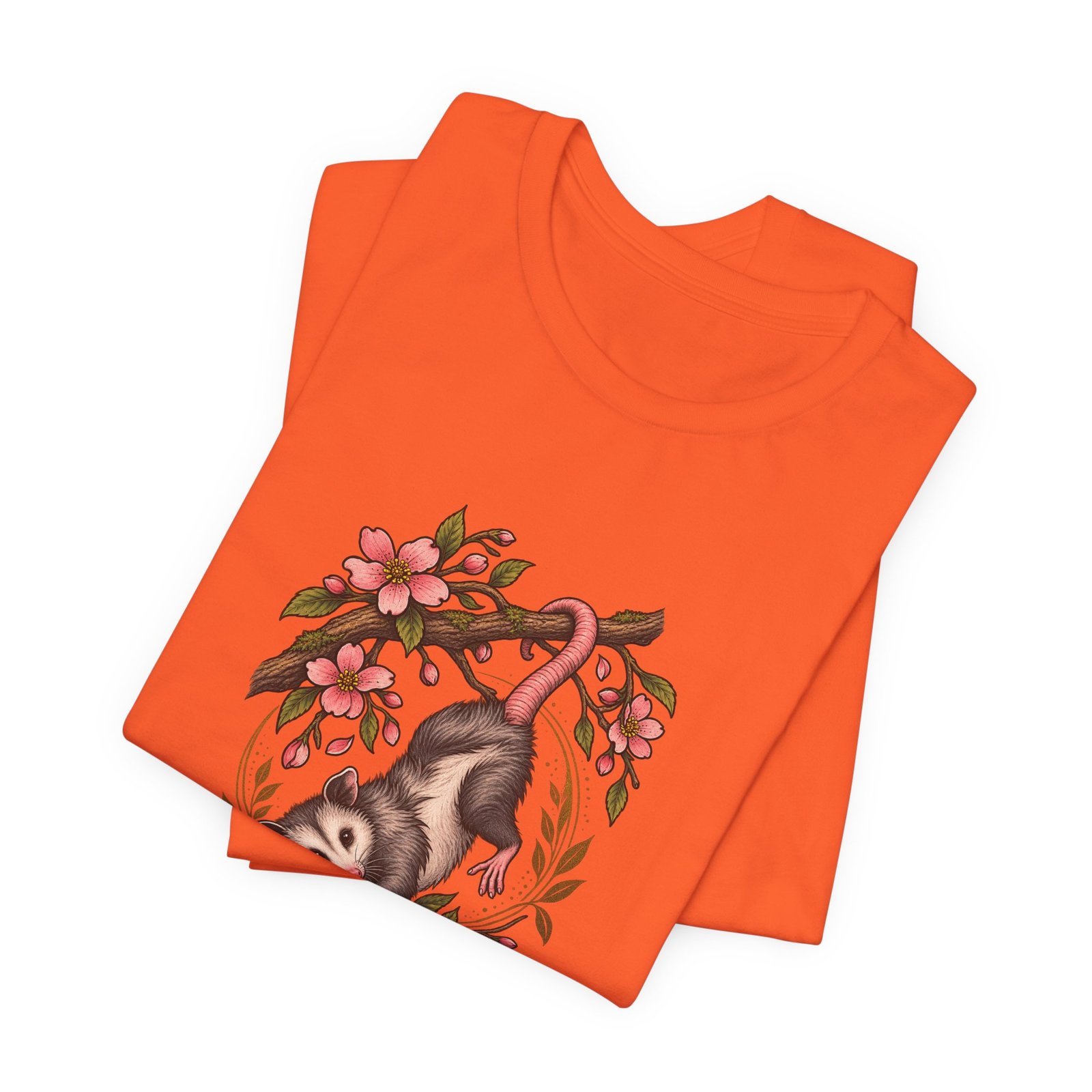 Opossum Hanging Among Blossoms Graphic Tee - Image 7